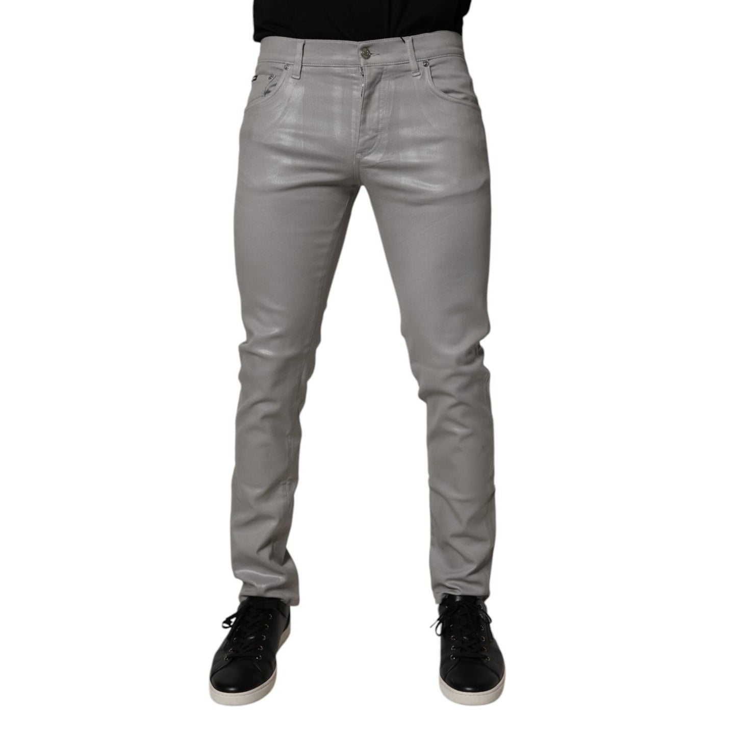 Dolce & Gabbana Gray Cotton Stretch Men Slim Fit Denim Jeans