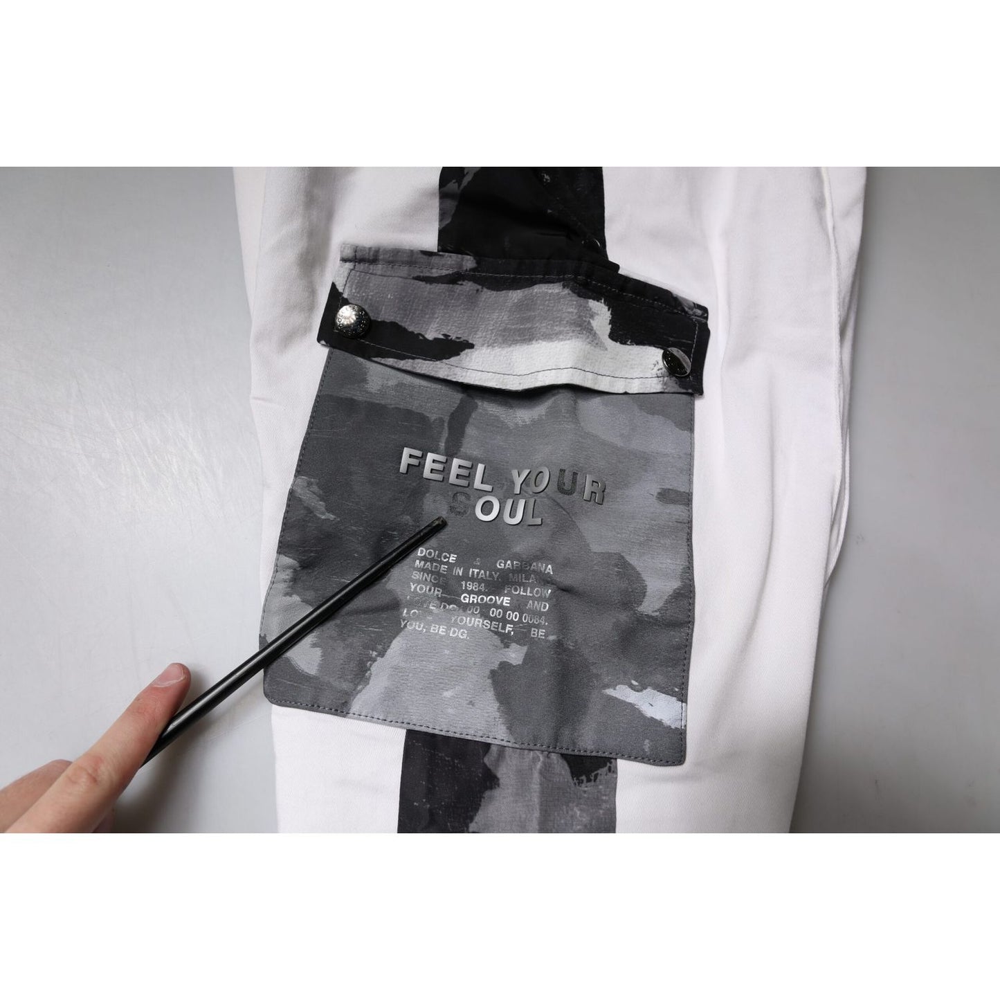 Dolce & Gabbana White Cotton Cargo Jogger Sweatpants Pants