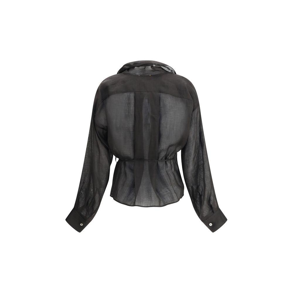 Front view with bag zipped and handles upright.