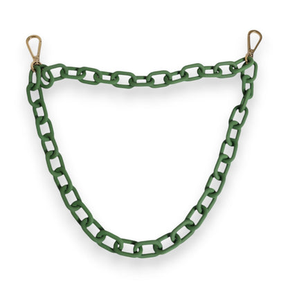 Dolce & Gabbana Green Plexy Acrylic Chunky Gold Hardware Wallet Chain