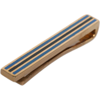 Dolce & Gabbana Gold Tone Brass Logo Branded Tie Clip Bar