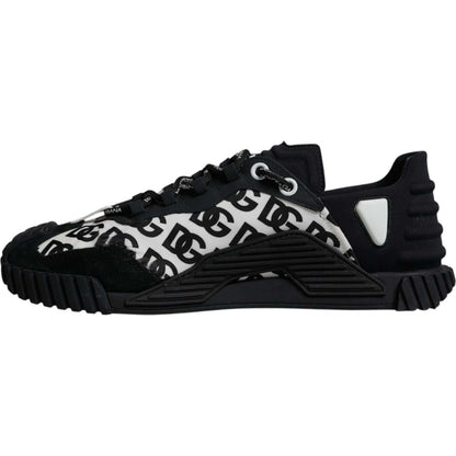 Dolce & Gabbana Black Logo Lace Up Low Top NS1 Sneakers Shoes