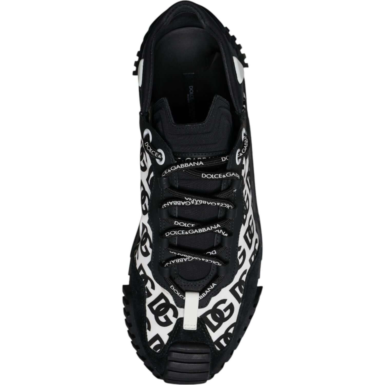 Dolce & Gabbana Black Logo Lace Up Low Top NS1 Sneakers Shoes