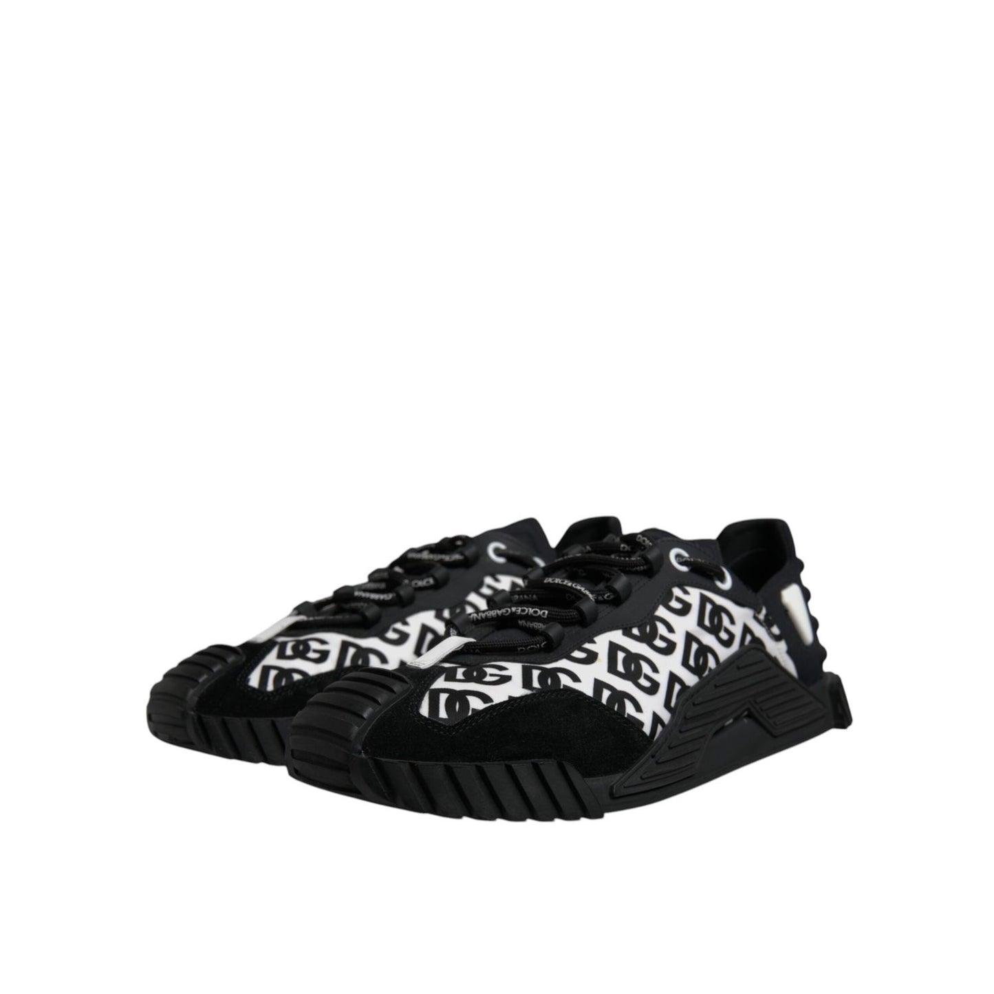Dolce & Gabbana Black Logo Lace Up Low Top NS1 Sneakers Shoes