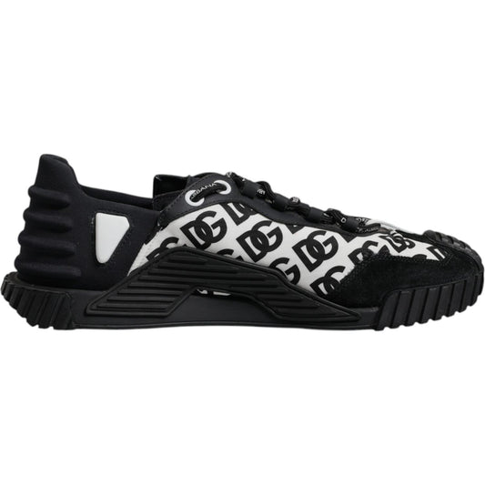 Dolce & Gabbana Black Logo Lace Up Low Top NS1 Sneakers Shoes