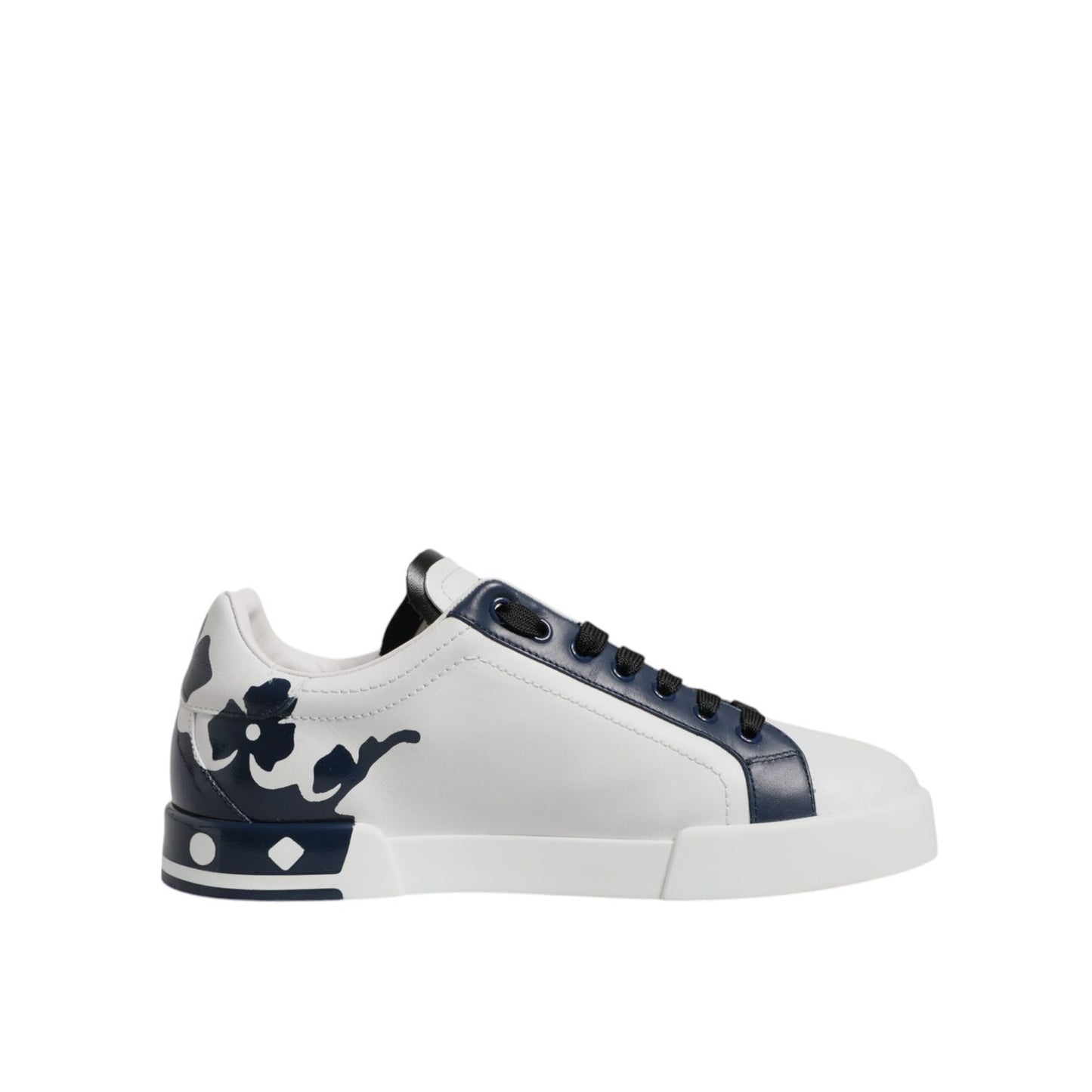 Dolce & Gabbana White Blue Crown Low Top Men Sneakers Shoes