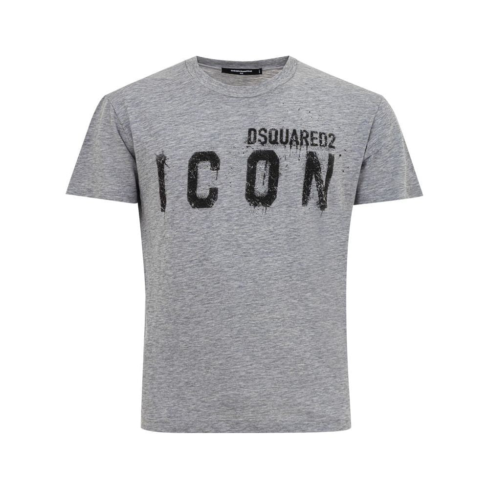 تي شيرت قطني رمادي أنيق من Dsquared² للرجال الأنيقين