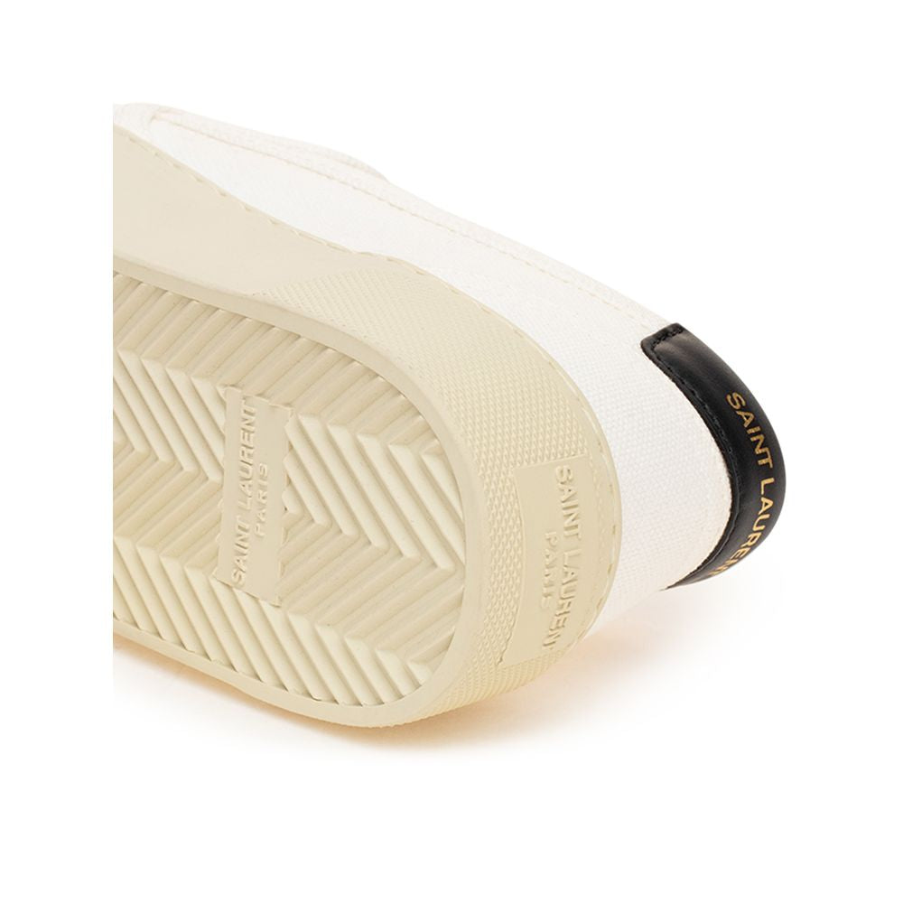 Saint Laurent White Cotton Low Top Sneakers