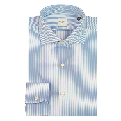 Bagutta Light Blue Cotton Men Shirt