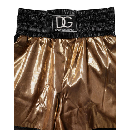 Dolce & Gabbana Metallic Gold High Waist Women Hotpants Short