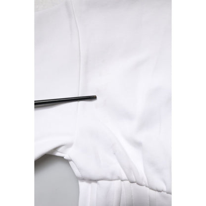 Dolce & Gabbana White Cotton Blend 3/4 Sleeves Blouse Top