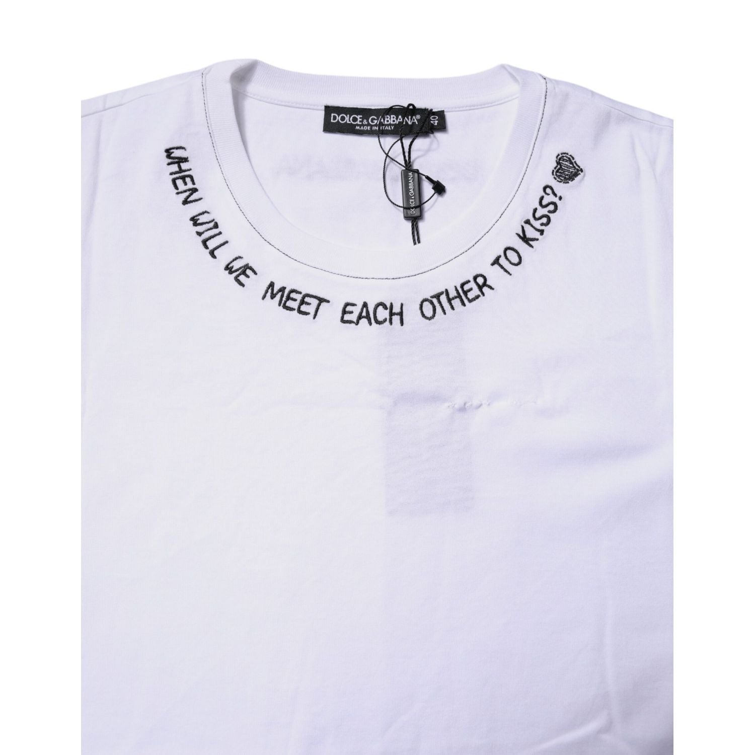 Dolce & Gabbana White Cotton Sleeveless Printed Tank T-shirt