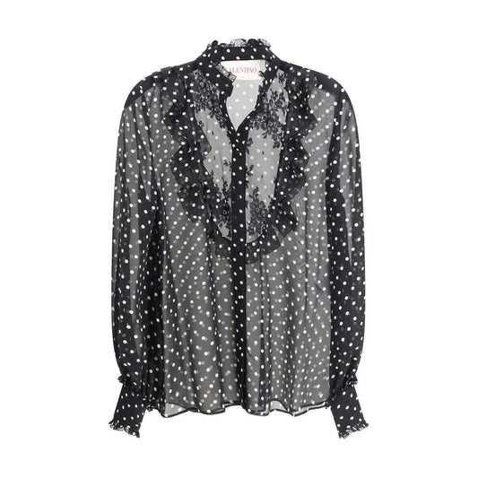 Valentino Polka dot silk Shirt Valentino Dark Slate Gray