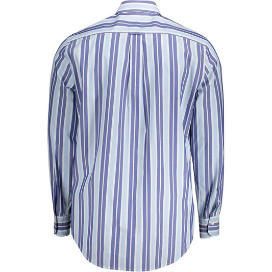 Gant Light Blue Cotton Men Shirt Gant Light Steel Blue