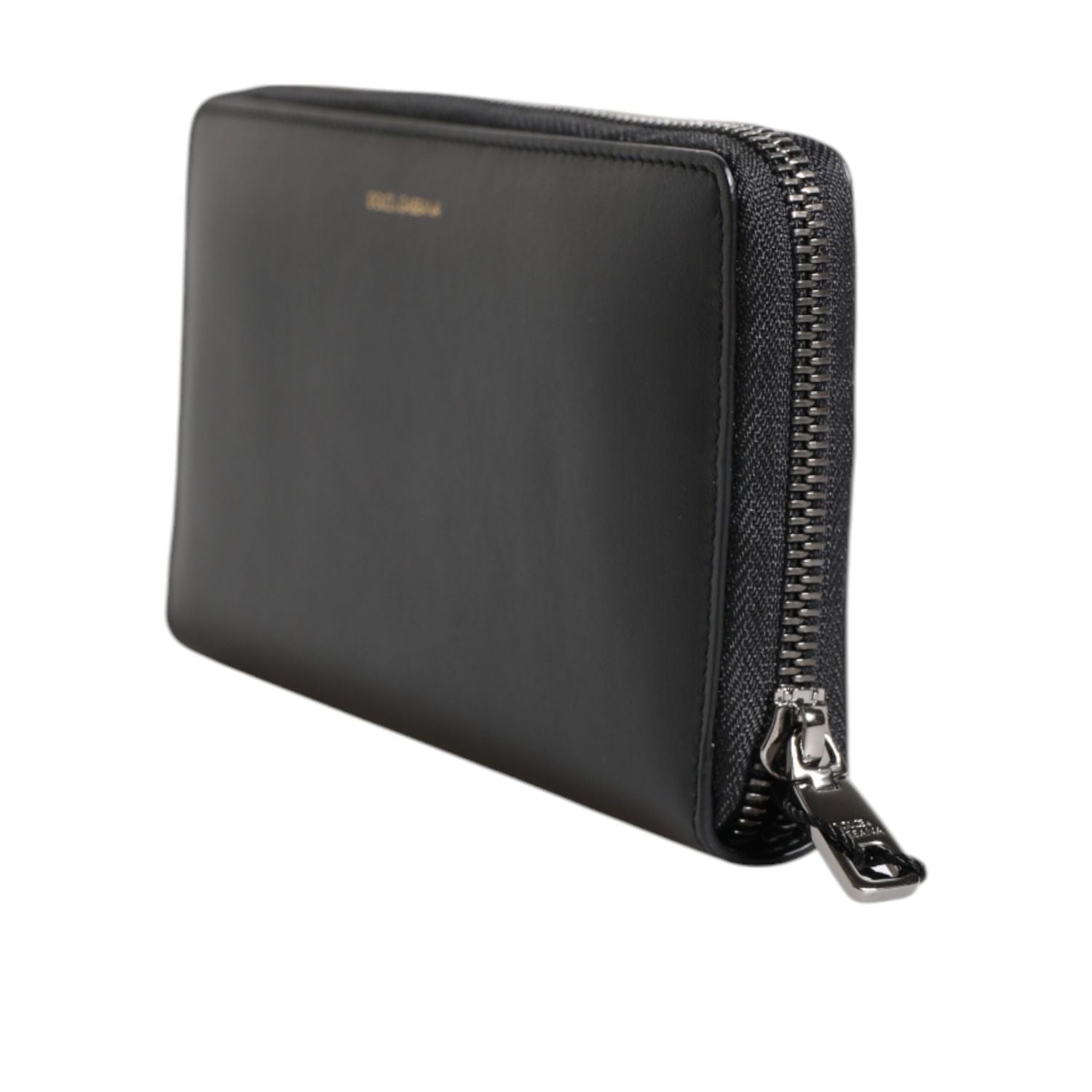 Dolce & Gabbana Black Blue Exotic Leather Embossed Continental Wallet