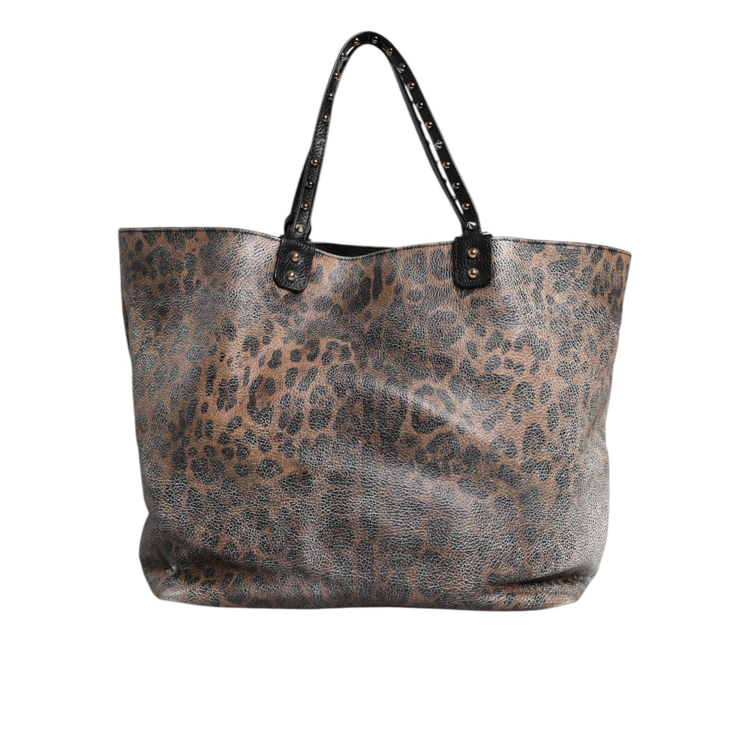 Dolce & Gabbana Brown Leopard BEATRICE Leather Logo Plaque Tote Bag