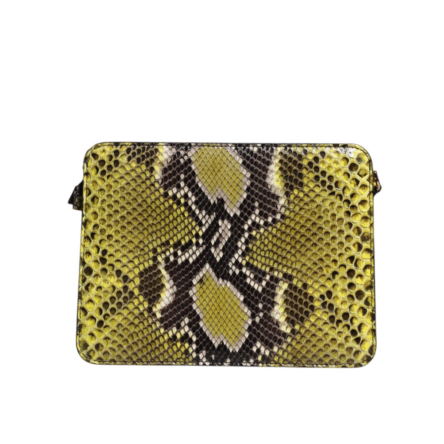 Dolce & Gabbana Green Exotic Leather DG Plaque Crossbody Clutch Bag