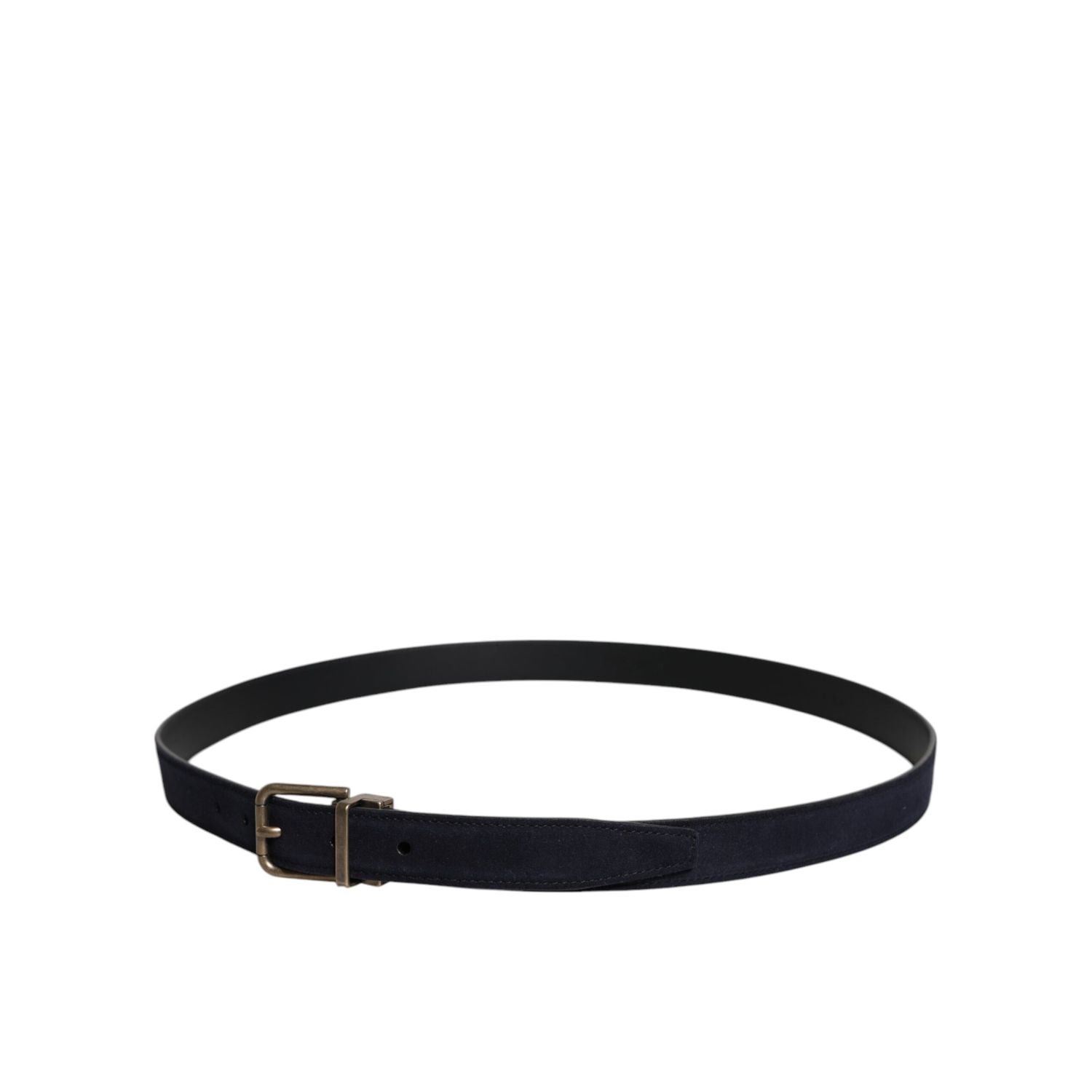Dolce & Gabbana Black Goat Leather Metal Buckle Classic Belt