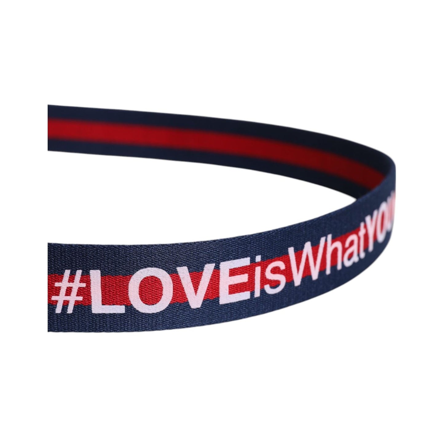 Dolce & Gabbana Blue Cotton Leather Printed Metal Buckle Belt