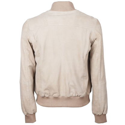 Emilio Romanelli Beige Calfskin Men Jacket