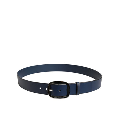 Dolce & Gabbana Blue Calf Leather Classic Metal Buckle Belt