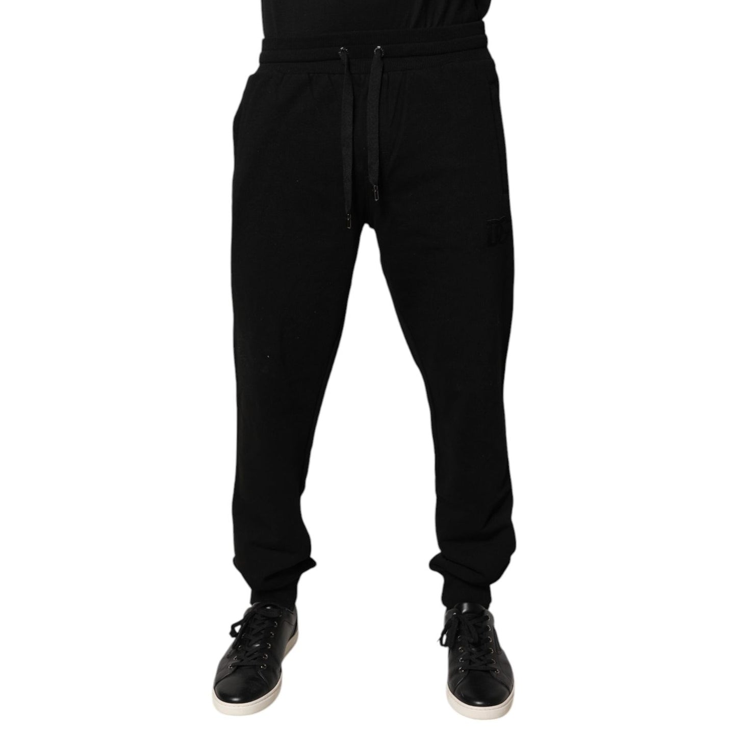 Dolce & Gabbana Black Cotton Mid Waist Jogger Sweatpants Pants PAN75500-44