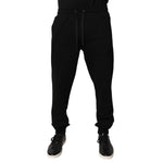 Dolce & Gabbana Black Cotton Mid Waist Jogger Sweatpants Pants PAN75500-44