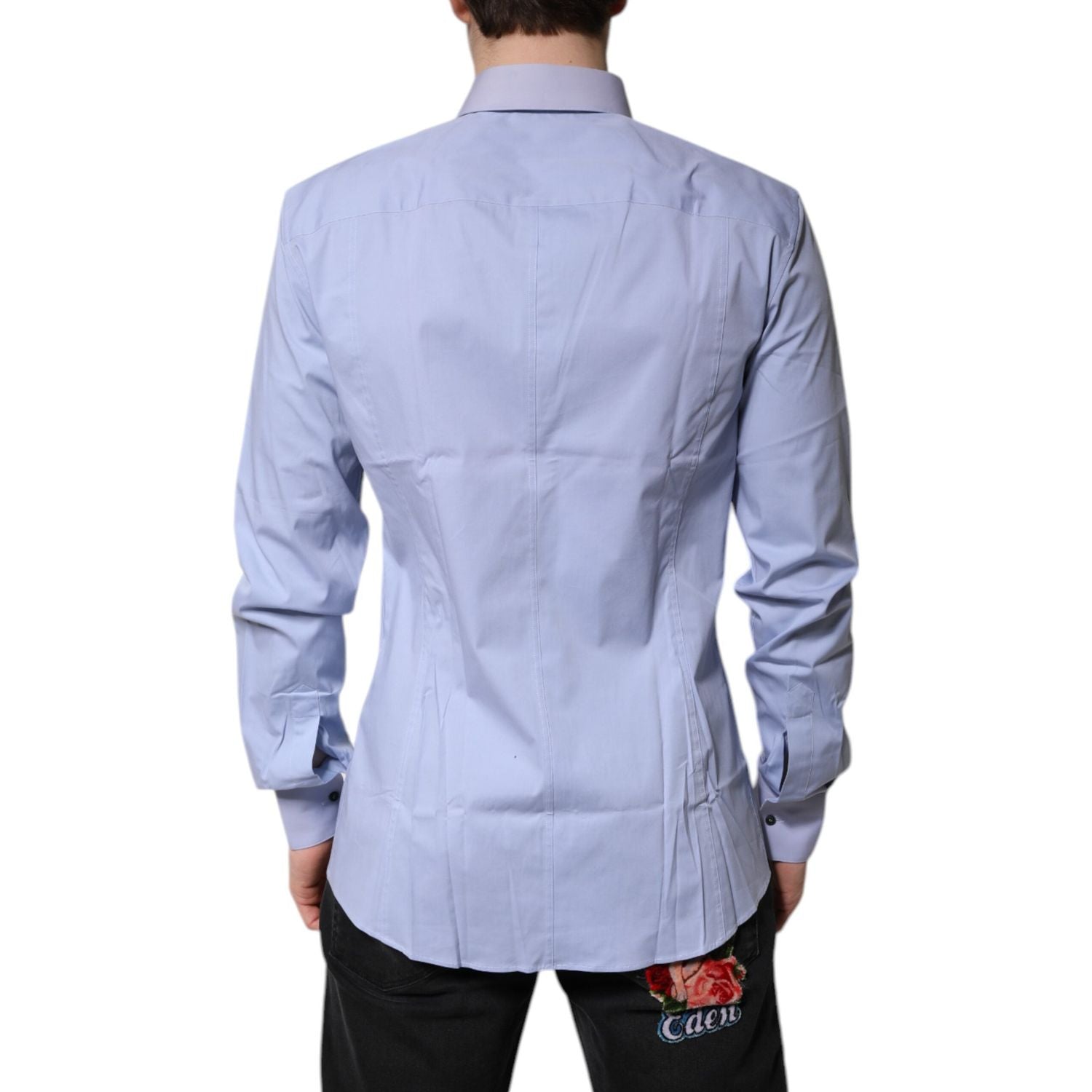 Dolce & Gabbana Light Blue Cotton SICILIA Dress Formal Shirt