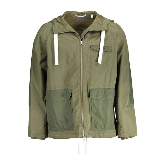 Gant Green Cotton Men Jacket Gant Dim Gray