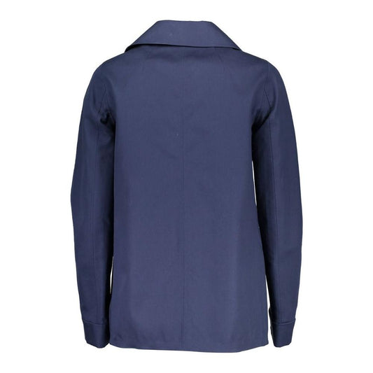 Gant Blue Cotton Women Jacket Gant Dark Slate Gray
