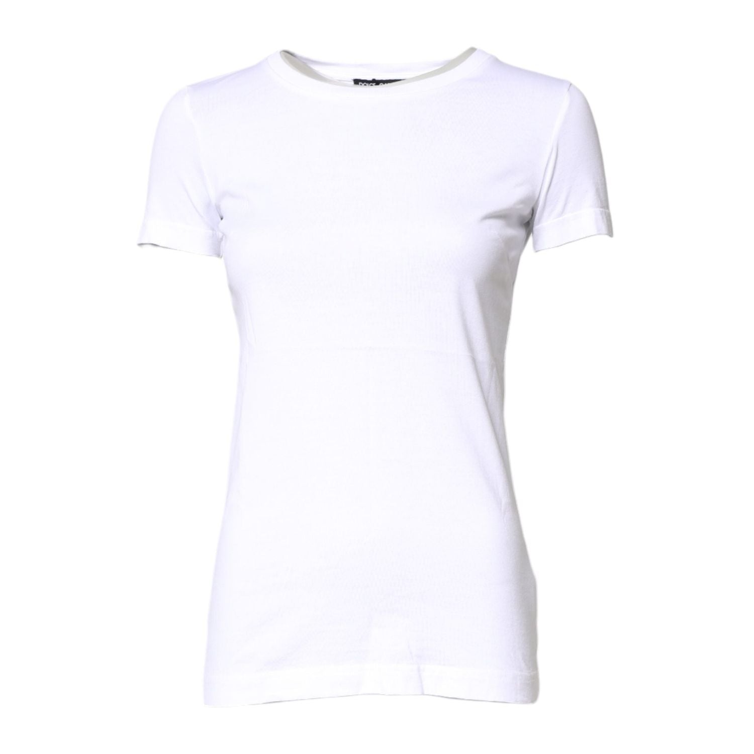 Dolce & Gabbana White Cotton Crew Neck Short Sleeves T-shirt