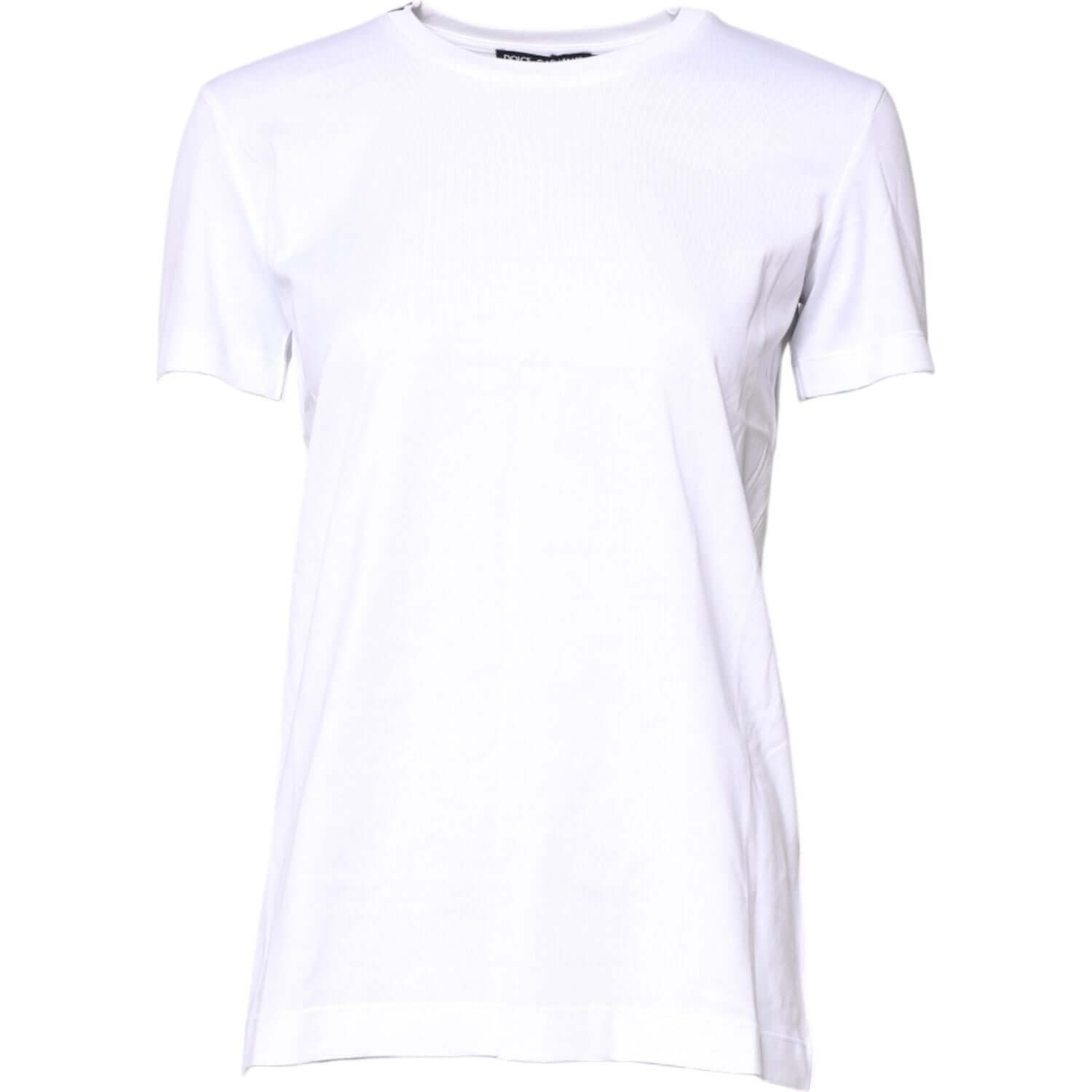 Dolce & Gabbana White Cotton Crew Neck Short Sleeves T-shirt