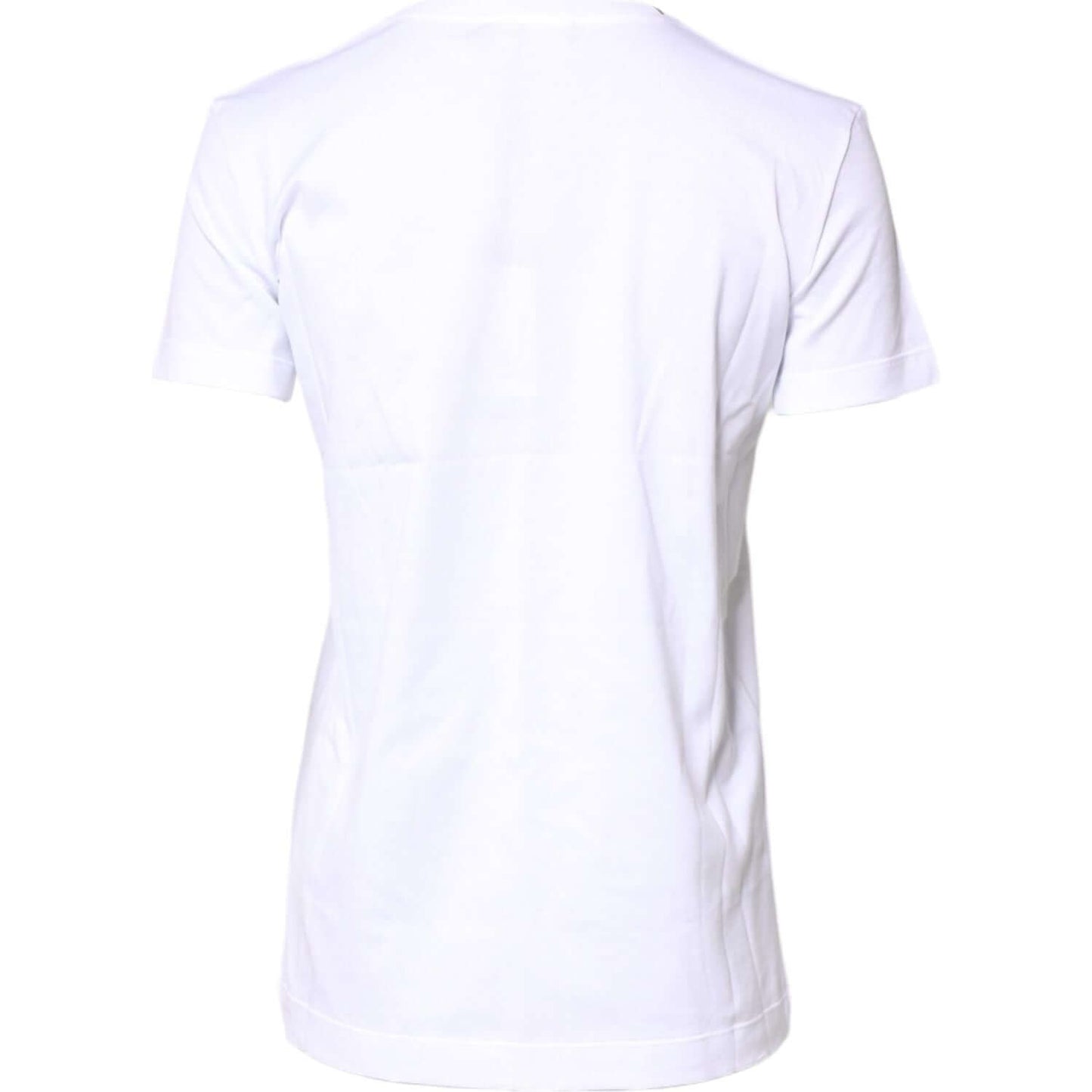 Dolce & Gabbana White Cotton Crew Neck Short Sleeves T-shirt
