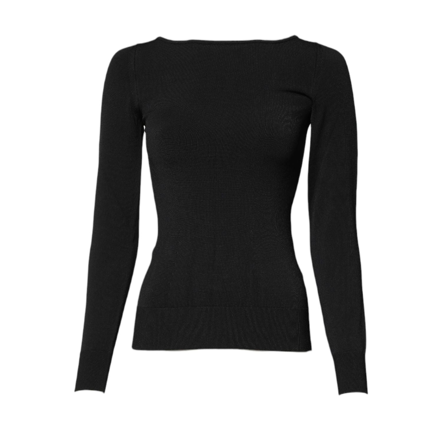 Dolce & Gabbana Black Viscose Long Sleeves Pullover Top