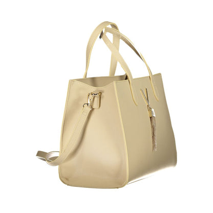 Mario Valentino Beige Polyethylene Handbag with 2 handles, adjustable shoulder strap, internal pockets and zip closure