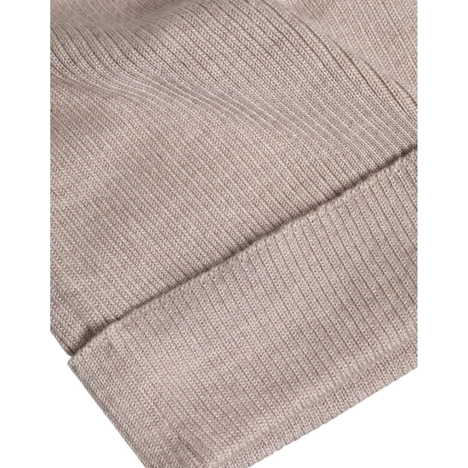 Dolce & Gabbana Beige Cashmere Knitted Winter Beanie Hat