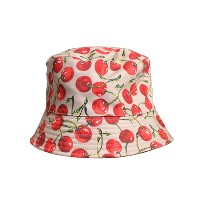 Dolce & Gabbana Beige Cotton Printed Wide Brim Bucket Hat