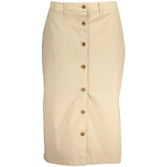 Gant Beige Cotton Women Skirt Gant Wheat
