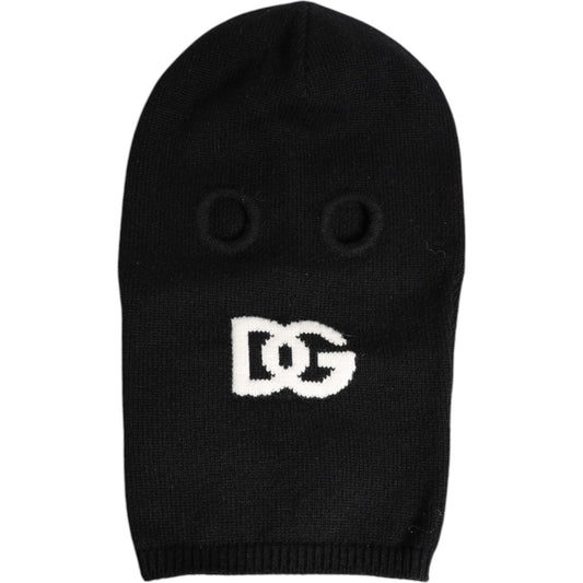 Dolce & Gabbana Black Cashmere Knitted Ski Mask Balaclava Hat
