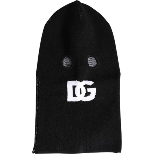 Dolce & Gabbana Black Cashmere Knitted Ski Mask Balaclava Hat