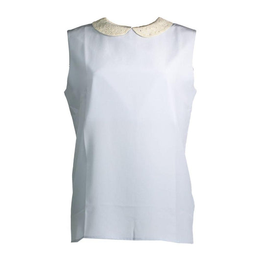 Gant Light Blue Silk Women Top Gant Light Gray