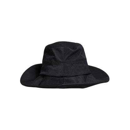 Dolce & Gabbana Black Cotton Wide Brim Fedora Hat