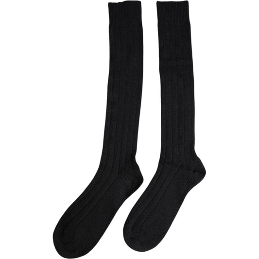Dolce & Gabbana Black DG Logo Print Over The Calf Socks Dolce & Gabbana Black