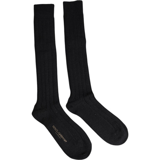 Dolce & Gabbana Black DG Logo Print Over The Calf Socks Dolce & Gabbana Black