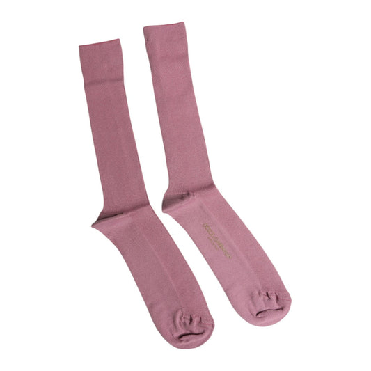Dolce & Gabbana Rose Pink Cotton Over The Calf Socks SCS2240-L
