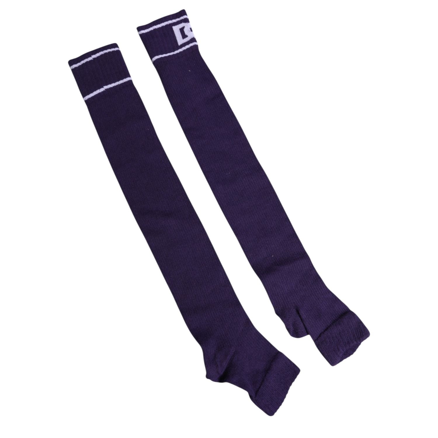 Dolce & Gabbana Purple Cotton DG Logo Print Open Toe Socks