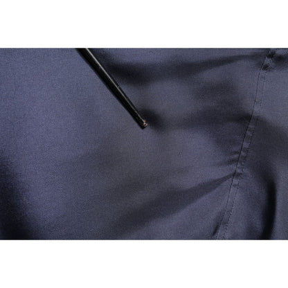 Dolce & Gabbana Dark Blue Silk Double Breasted Shirt