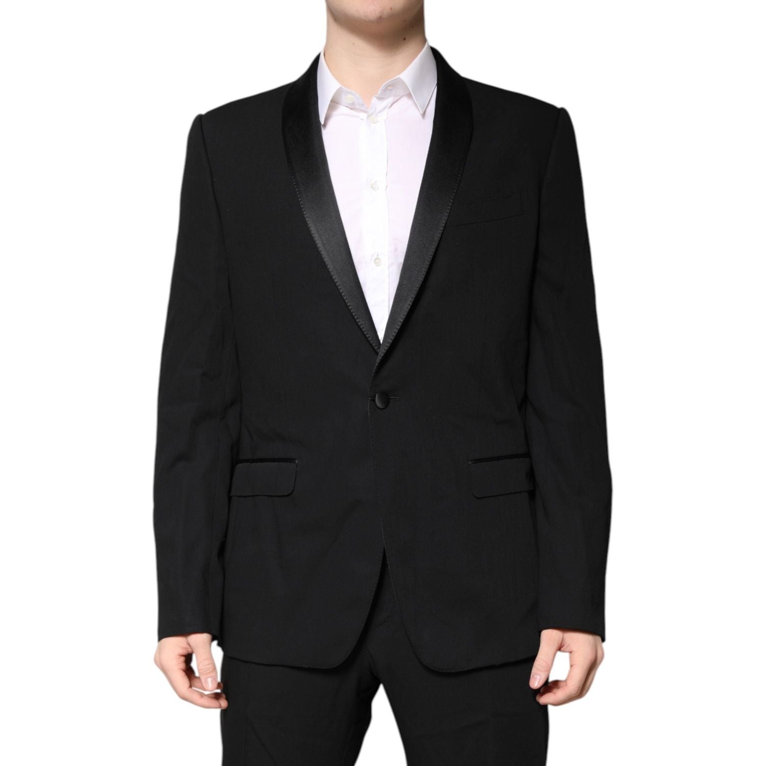 Dolce & Gabbana Black Wool Single Breasted 2 Piece Suit