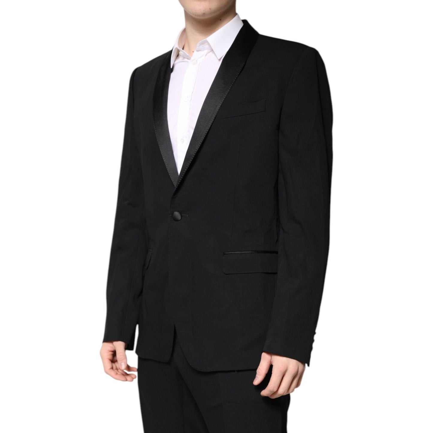 Dolce & Gabbana Black Wool Single Breasted 2 Piece Suit