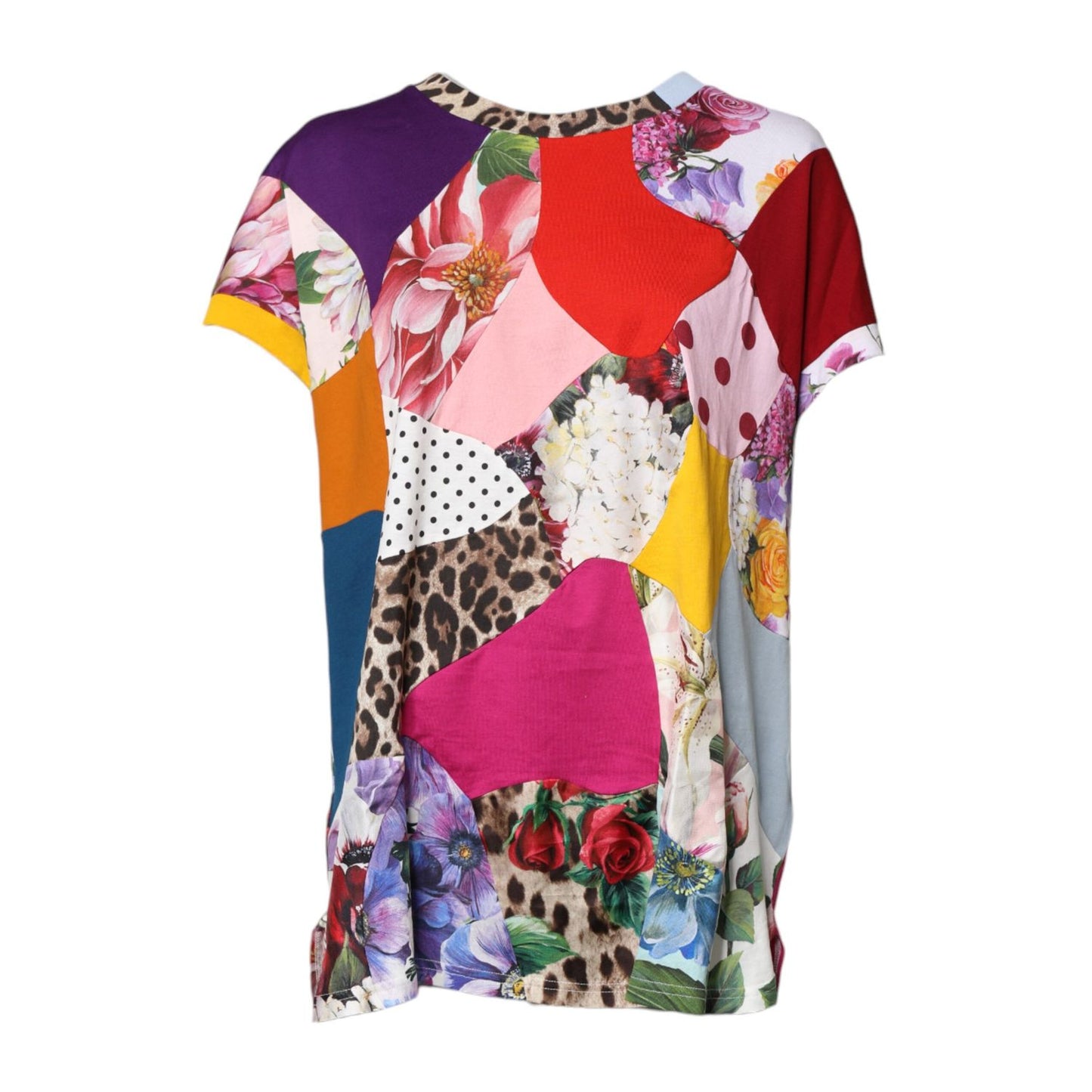 Dolce & Gabbana Multicolor Patchwork Short Sleeve Blouse Top